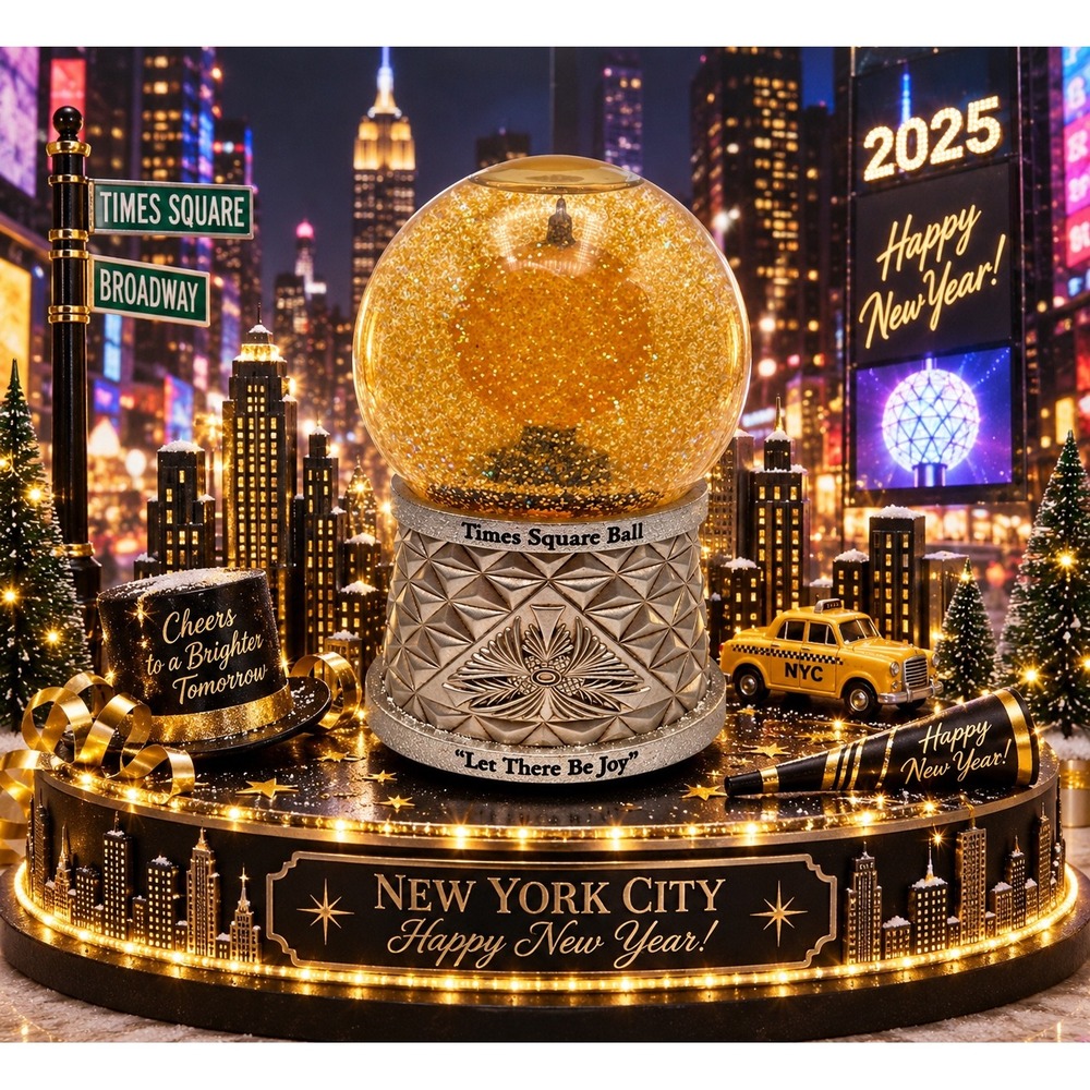 Waterford Holiday Heirlooms Times Square Let There Be Joy Snowglobe 150768